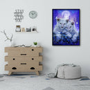 Diamond Painting White Fur Little Lions DIY Full Round Wall Picture 30x40cm