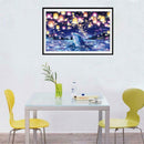 5D DIY Light Dolphin Pattern Diamond Painting Embroidery Cross Stitch Craft