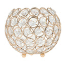 Golden 4.7" Crystal Votive Tea Light Candle Holder Wedding Banquet Decor