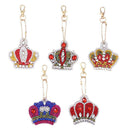 5pcs DIY Crown Full Drill Special Shaped Diamond Painting Keychains Gifts