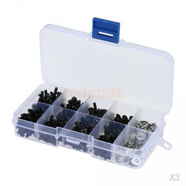 3x 180pcs Bolt Screw M3 M4 Flat Washer Assortment Kit for 1/10 HSP RC Car