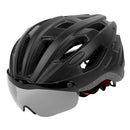 Ultralight Cycling Bike Helmet with Removable Visor Magnetic Goggles Black