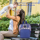 Printing Mommy Travel Backpacks Big Maternity Nappy Top-handle Bags (Blue) A