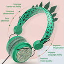 Dinosaur Kids Headphones 3.5mm Audio Cable Cartoon Headband 85dB Volume Limited