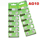 10PCS AG10 LR1130 389 LR54 L1131 189 Button Cell Coin Battery 1.55V Wholesale