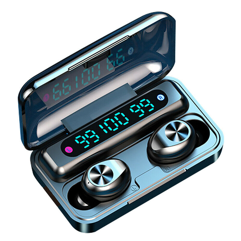 F9-9 TWS Bluetooth Waterproof LED Display Touch Control Earphones with Mic