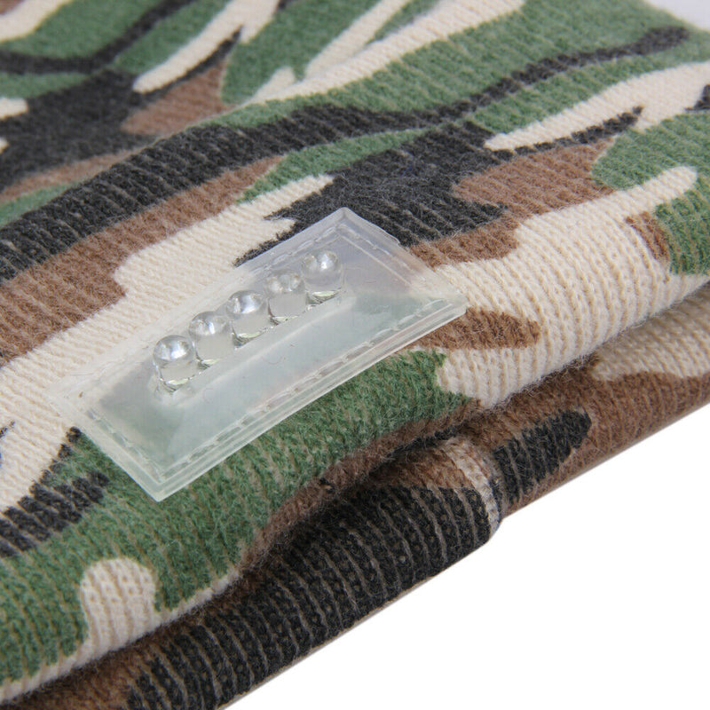 5LED Bright Lights Camouflage Beanie Knitted Winter Hat for Walking Hunting