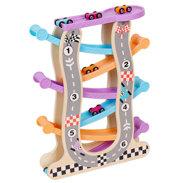 Toddler Car Ramp Toys - Car Race Tracks for Toddlers with 6 Mini Cars