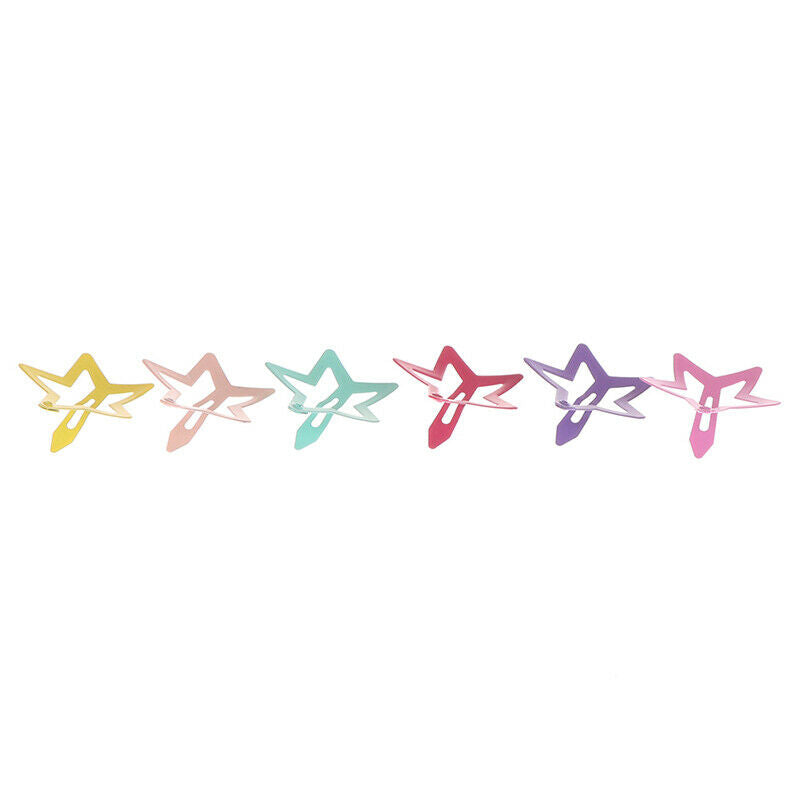 6Pcs Star Shape Metal Children Snap Hair Clips Barrettes Girls Cute Hair JC!E