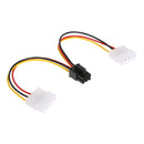 5pcs Large Head Dual 4pin to 6pin Graphics Card External Power Line A