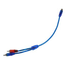 2 female to 2 pieces Male RCA Speaker Splitter Cable Adapter Blue 12
