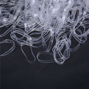 500pcs Clear Ponytail Holder Elastic Rubber Band Hair Ties Ropes RingsMO