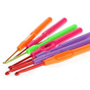 7pcs Multicolor Plastic Knitting Needles Crochet Hooks Kit With Ergonomic G X6O5