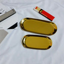 Modern Stainless steel Storage Trays Ellipse Tray Stainless Steel Jewelry R