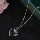 Plant Heart Shaped Glass Ball NecklacIn Glass Wish Bottle Chain Necklace Pend TE