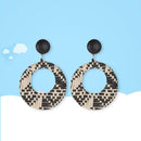 Retro Hollow Weave Round Circle Earrings Boho Women Ear Drop Jewelry (B) A