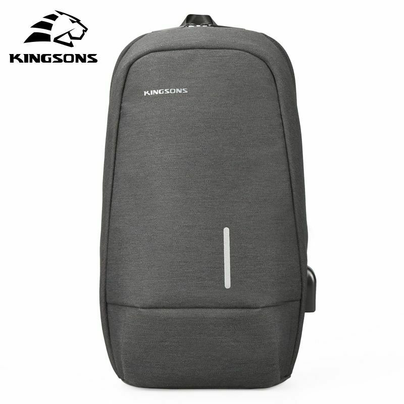Kingsons USB Chest Bag Men Crossbody Bags Small Shoulder Bag For Male Bicyc Z2Y3