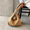 Plush Women Shoulder Messenger Bag Solid Big Capacity Shoulder Tote (Khaki)