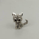 Cute Cat Kitten Crystal Brooch Collar Pin Badge Women Jewelry Animal Gift H6M6