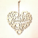 Wooden Sign Mum Letter, Hanging Plaque Mothers Day Gift, Heart Shape Wood Sign