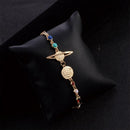 Women Elastic Tiger Eye Matte Black Natural Stone Agate Bracelet Bangle