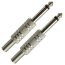 2x Guitar Bass 6.35mm Straight Jack Socket Plug Cable Connector Replacement