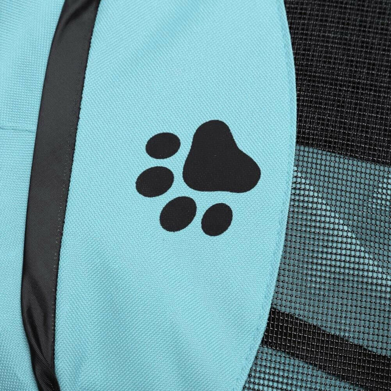 Claw Print Foldable Pet Cat Dog Tent House Guard Playpen Fence (Sky Blue) A