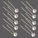 20PCS Clear Crystal Rhinestone Diamante Wedding Bridal Prom Hair Pins Hairpin