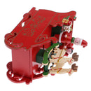 Xmas Music Box Christmas Clockwork Sleigh Santa Claus Kids Toys Wind Up Red