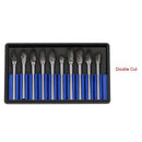10Pcs/Box Rotary Burrs Metalworking Rotary Files Rotary Burr Bit Set 3Mm Sh