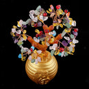 Money Wealth Bag Feng Shui Lucky Tree Natural Colorful Crystal Tree