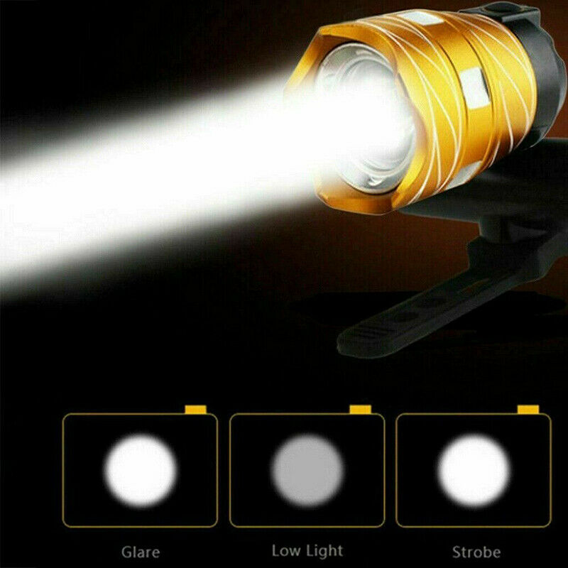 Bicycle Front Rear Light Rechargeable USB Headlamp Headlight BIke LED T6