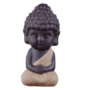 4 Pieces Little Buddha Statuette Monk Ceramic Handicrafts Statues Holder Tea Pet