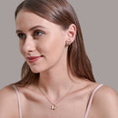 5pcs/Set Simple Butterfly Rhinestone Necklace Studs Earrings Women Jewelry