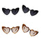4pcs Women's Heart Frame Sunglasses Summer Glasses Party Costume Eyewear