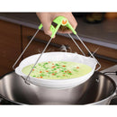 Stainless Steel Plate Gripper Clip Retriever Tongs Kitchen Hot Dishes Bowl Pot