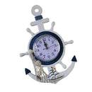 Sea Theme Nautical Decor Anchor Steering Wheel Fishing Net Hanging Wall Clock