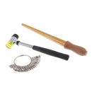 29 Pieces Jewelers Rubber Hammer Brass Ring Mandrel Sizer Finger Size Gauge Set