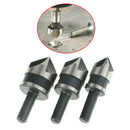 3pcs 12-19mm 5 Flutes HSS 1/4 Inch Round Shank Countersink Drills  Power Tool  Z