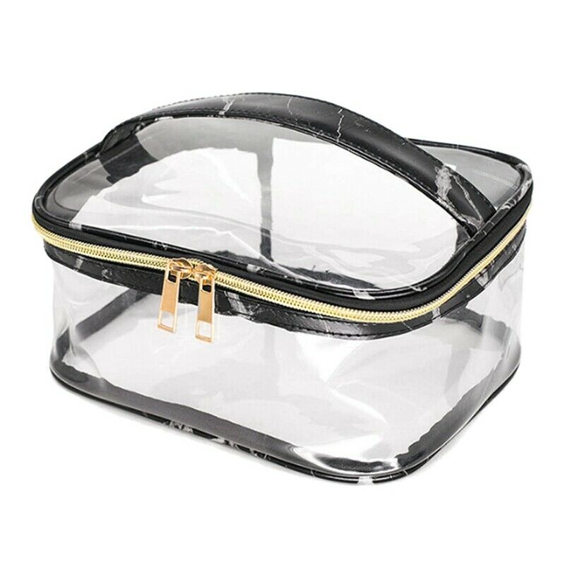Transparent PVC Cosmetic Bag Set Of 3 Waterproof Toiletries Storage Pouch w J8K9