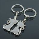 1 Pair Couple Cat Keychain for Lovers Alloy Fashion Jewelry Ring For Car SE