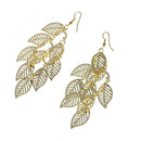 Multi Layer Bohemian Tassel Golden Leaf Dangle Earrings