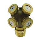 4-Head Brass 1/2" DN15 Garden Watering Agriculture Spray Nozzle Sprinkler