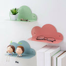 Iron Art Cloud Shape Wall Shelf Punching Hanger Storage Rack Living Room Be