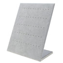 Velvet Jewelry Frame Tray Rings Earrings Display Board Grey