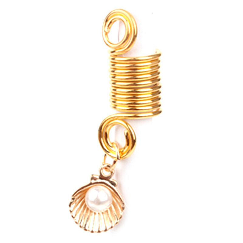 5 Pcs Metal Hair Braid Dreadlock Beads Cuffs Clips Braid Spiral Jewelry Decor Bj
