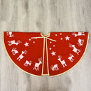 96cm Christmas Tree Skirt Carpet Xmas Tree Ornaments New Year Decor (Red)