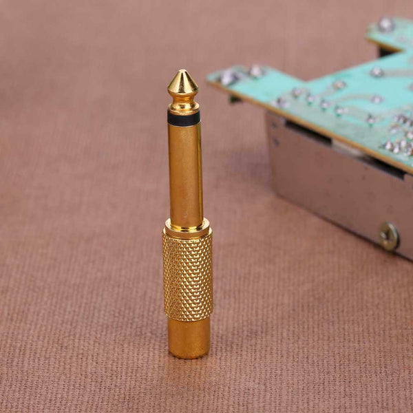 1pc 6.35mm 1/4in Mono Male Jack to RCA Female Plug Audio Adapter Connector #JT1