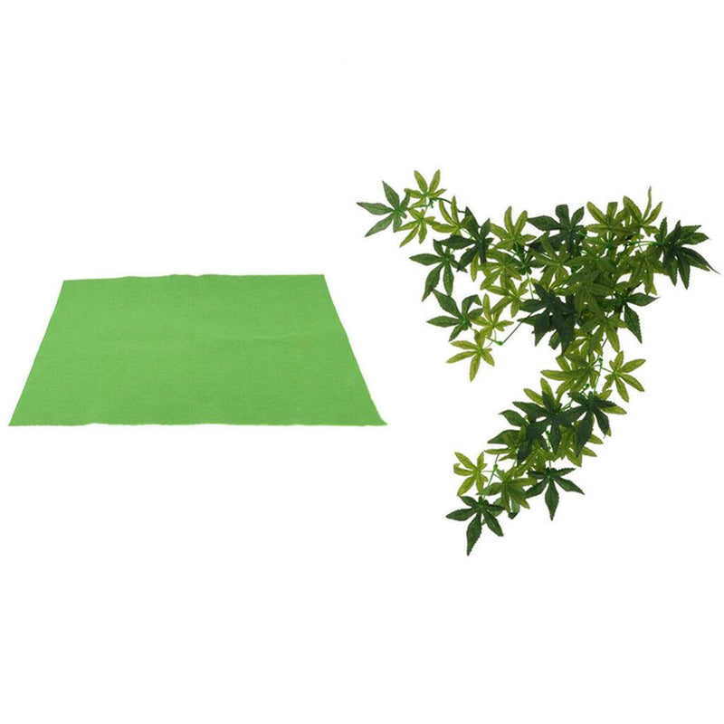 Set of 2, Substrate Liner Mat Reptile Terrarium Carpet with Jungle Plant 20"