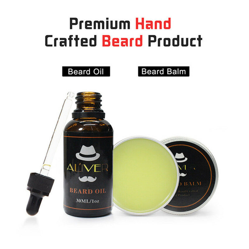 Beard Grooming Travel Kit Oil Balm Scissors comb Mini bag Men Mustache Care Kit